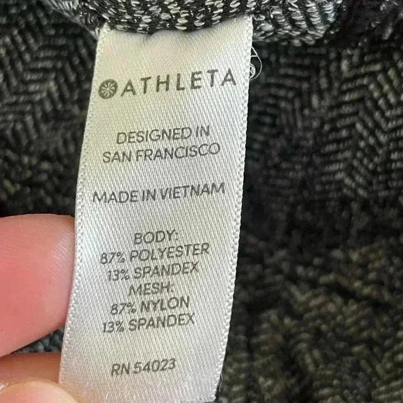 ATHLETA Women's XL Herringbone Mercer Tight Black Grey Phone Pockets Athletic - Picture 12 of 13